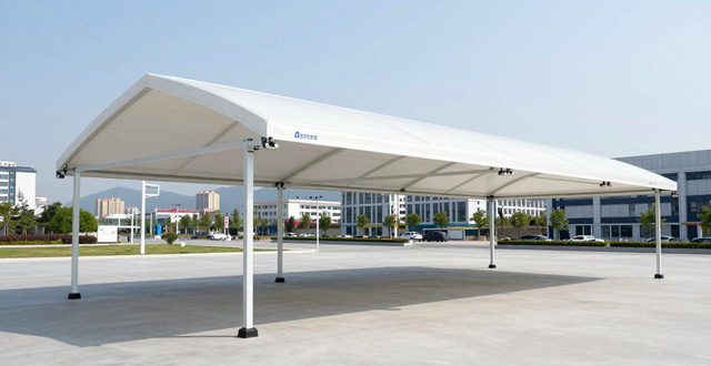 义乌启顺膜结构厂：定制6米伸缩雨棚、推拉棚，样式多全国发货