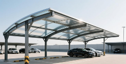揭秘钢膜结构停车棚汽车棚价格，一平方到底多少钱？