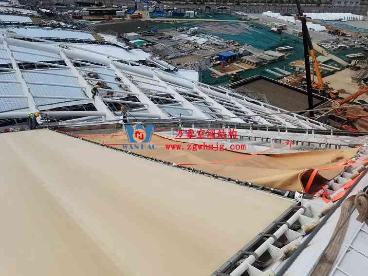 郑州中原高铁港数字展贸城ETFE膜结构 PTFE膜结构项目