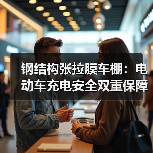钢结构张拉膜车棚：电动车充电安全双重保障（图2）