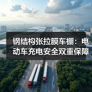 钢结构张拉膜车棚：电动车充电安全双重保障（图3）