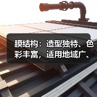 膜结构：造型独特、色彩丰富，适用地域广、规模大，在停车场建设中担当重要角色（图2）