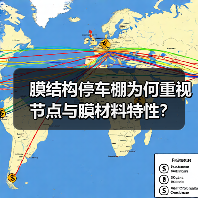 膜结构停车棚为何重视节点与膜材料特性?(图4) 膜结构停车棚为何重视节点与膜材料特性?(图4)
