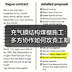 充气膜结构煤棚施工:多方协作如何攻克工期与质量难题?(图4) 充气膜结构煤棚施工:多方协作如何攻克工期与质量难题?(图4)