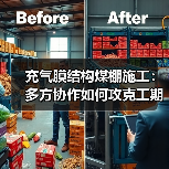 充气膜结构煤棚施工:多方协作如何攻克工期与质量难题?(图3) 充气膜结构煤棚施工:多方协作如何攻克工期与质量难题?(图3)