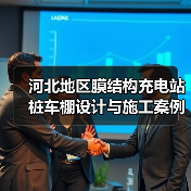 河北地区膜结构充电站桩车棚设计与施工案例总结(图4) 河北地区膜结构充电站桩车棚设计与施工案例总结(图4)