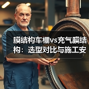 膜结构车棚vs充气膜结构:选型对比与施工安全解析(图2) 膜结构车棚vs充气膜结构:选型对比与施工安全解析(图2)