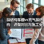 膜结构车棚vs充气膜结构:选型对比与施工安全解析(图1) 膜结构车棚vs充气膜结构:选型对比与施工安全解析(图1)