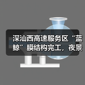 深汕西高速服务区“蓝鲸”膜结构完工，夜景惊艳亮相（图2）