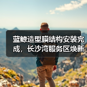 蓝鲸造型膜结构安装完成,长沙湾服务区焕新亮相(图3) 蓝鲸造型膜结构安装完成,长沙湾服务区焕新亮相(图3)