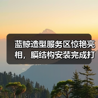 蓝鲸造型服务区惊艳亮相，膜结构安装完成打造新体验（图2）
