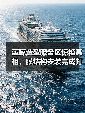 蓝鲸造型服务区惊艳亮相，膜结构安装完成打造新体验（图1）