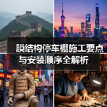 膜结构停车棚施工要点与安装顺序全解析（图3）